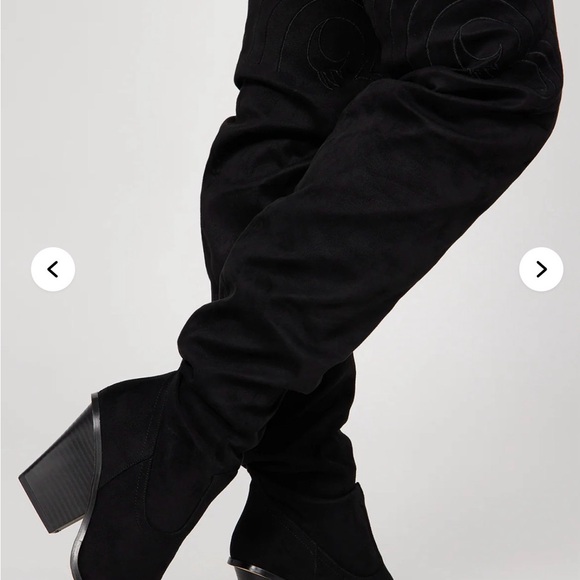 Fashion Nova Black Heeled Boots - Picture 1 of 3